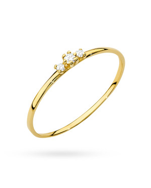 8k Gold Delicate Ring with Three Cubic Zirconias – Women’s Jewellery