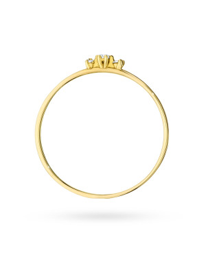 8k Gold Delicate Ring with Three Cubic Zirconias – Women’s Jewellery