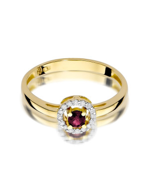 14k Gold Ring with Ruby 0.15ct and Diamonds – Elegant Fine Jewellery
