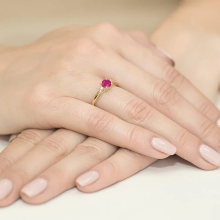 Gold ring with diamond EY-10 ruby ​​| GoldJewellery