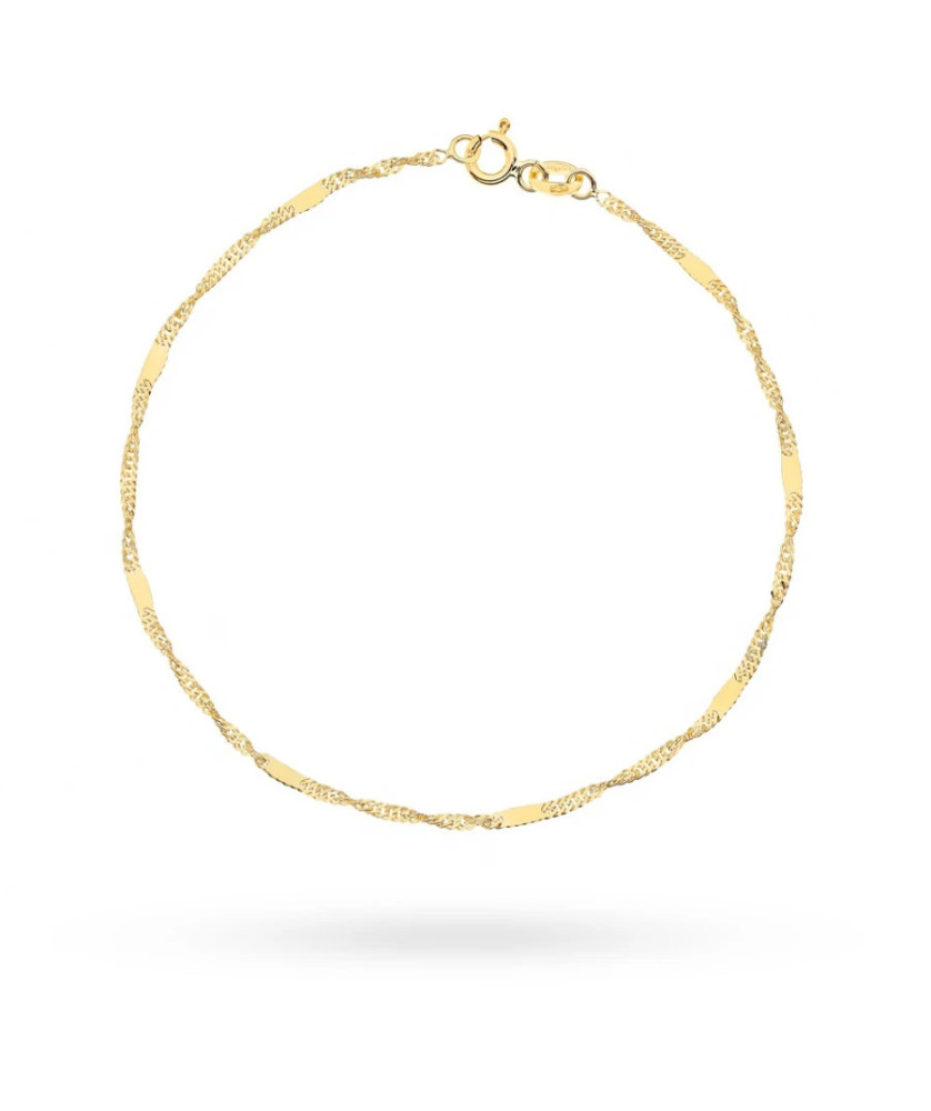 Gold-Plated Silver Bracelet with Black Onyx and White Stones