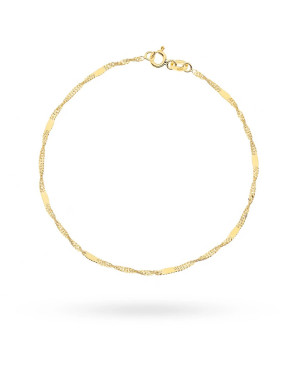 Gold-Plated Silver Bracelet with Black Onyx and White Stones