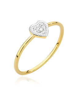 14ct Yellow Gold Heart Diamond Ring