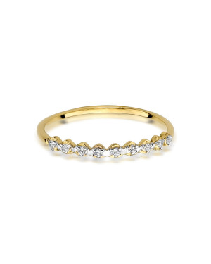 Złoty pierścionek 14k diamenty 0,045ct