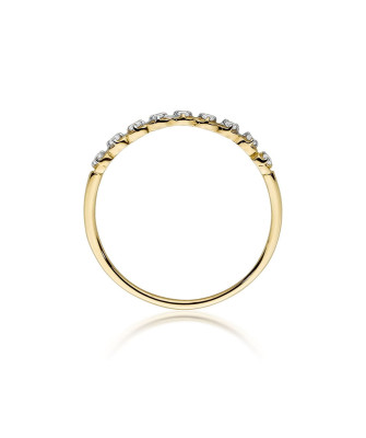 Złoty pierścionek 14k diamenty 0,045ct