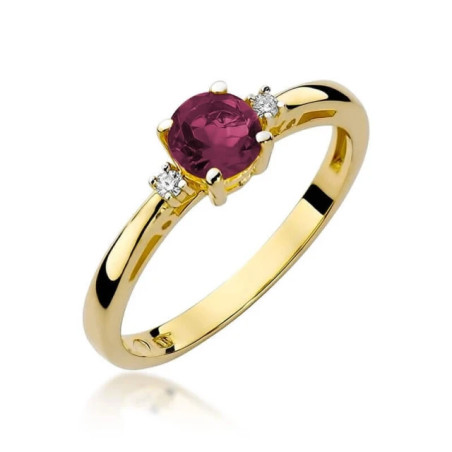 Gold ring with diamond EY-10 ruby ​​| GoldJewellery