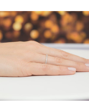Złoty pierścionek 14k diamenty 0,045ct
