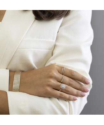 Złoty pierścionek 14k diamenty 0,045ct