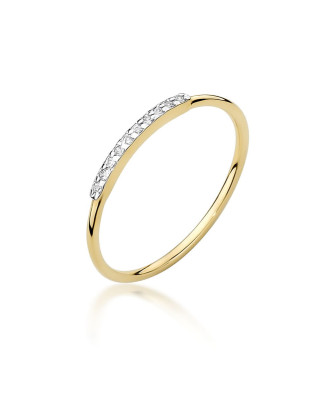 Złoty pierścionek 14k z diamentami 0,05ct