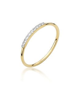Złoty pierścionek 14k z diamentami 0,05ct