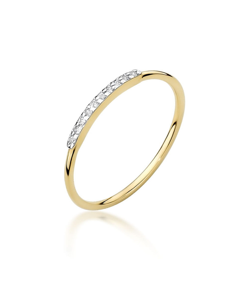 Złoty pierścionek 14k z diamentami 0,05ct