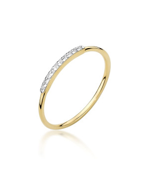 Złoty pierścionek 14k z diamentami 0,05ct