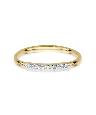 Złoty pierścionek 14k z diamentami 0,05ct