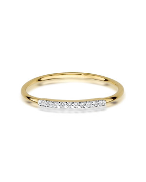 Złoty pierścionek 14k z diamentami 0,05ct