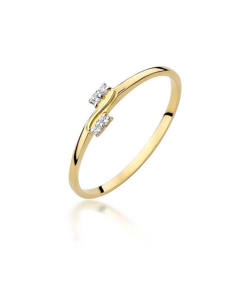 Złoty pierścionek 14k diamenty 0,03ct