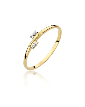 Złoty pierścionek 14k diamenty 0,03ct