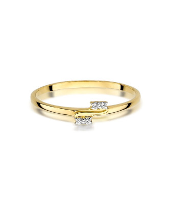Złoty pierścionek 14k diamenty 0,03ct