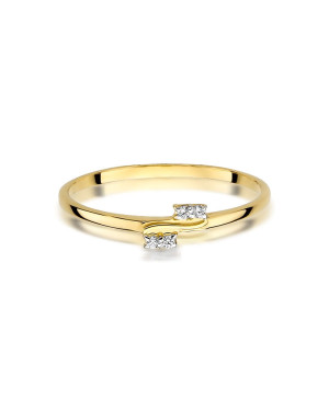 Złoty pierścionek 14k diamenty 0,03ct