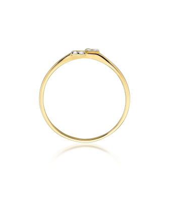 Złoty pierścionek 14k diamenty 0,03ct