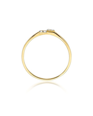 Złoty pierścionek 14k diamenty 0,03ct