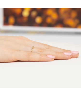Złoty pierścionek 14k diamenty 0,03ct