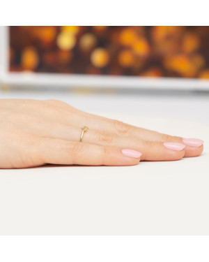 Złoty pierścionek 14k diamenty 0,03ct