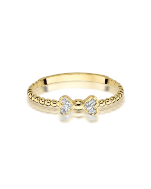 14k Gold Bow Diamond Ring 0.03ct – Elegant Women’s Jewellery