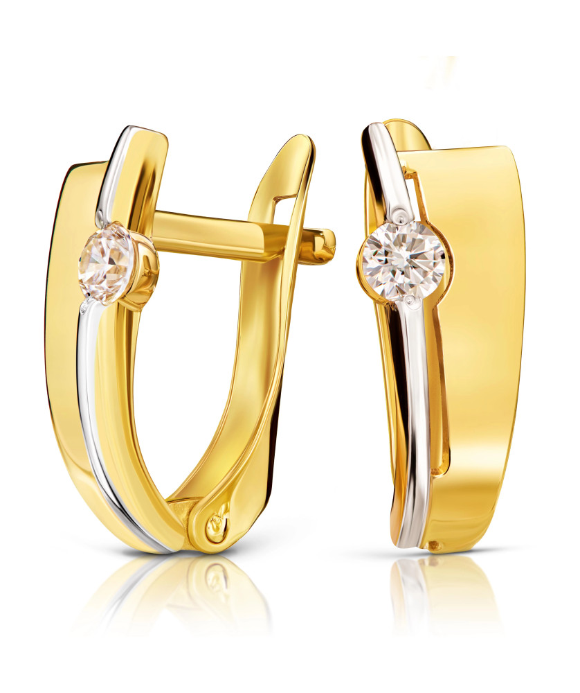 Gold earrings with zirconia 8k