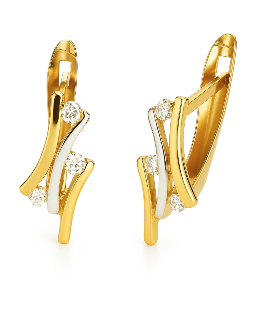 Gold zirconia earrings 8k