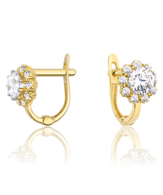 Gold earrings 8k with cubic zirconia