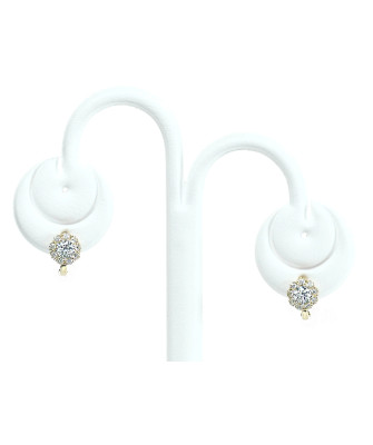 Gold earrings 8k with cubic zirconia