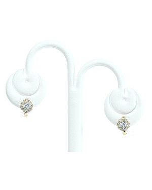 Gold earrings 8k with cubic zirconia