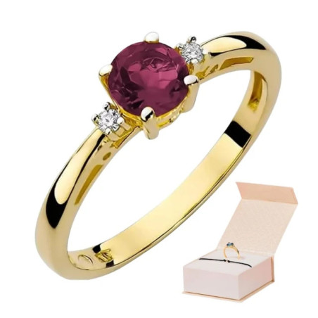 Gold ring with diamond EY-10 ruby ​​| GoldJewellery