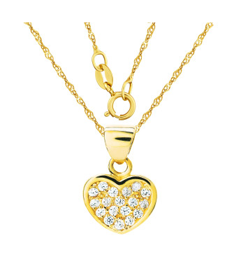 Gold pendant with Zirconia HEART Pendant