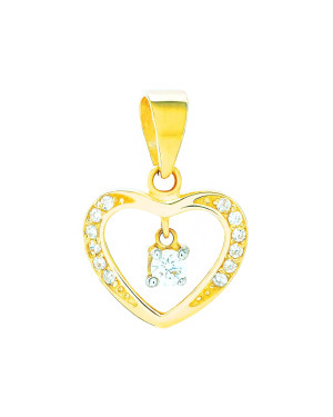 Gold pendant Heart Zirconia