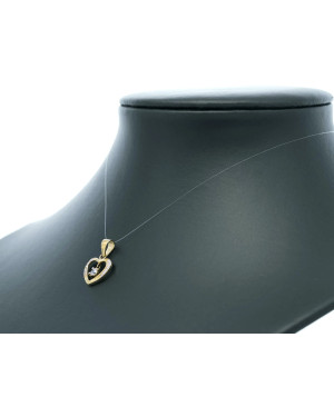 Gold pendant Heart Zirconia