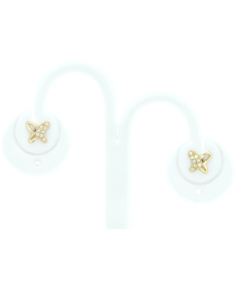 Gold butterfly earrings with zirconia