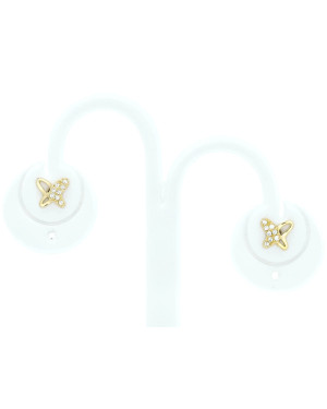 Gold butterfly earrings with zirconia