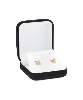 Gold butterfly earrings with zirconia