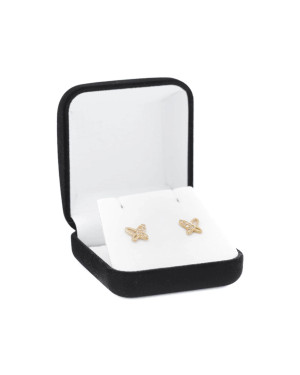 Gold butterfly earrings with zirconia