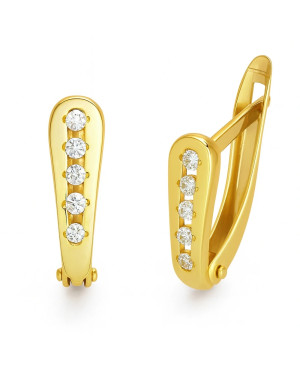 Gold earrings with stones 8k