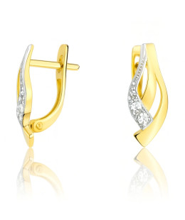 Gold earrings 8k zirconia