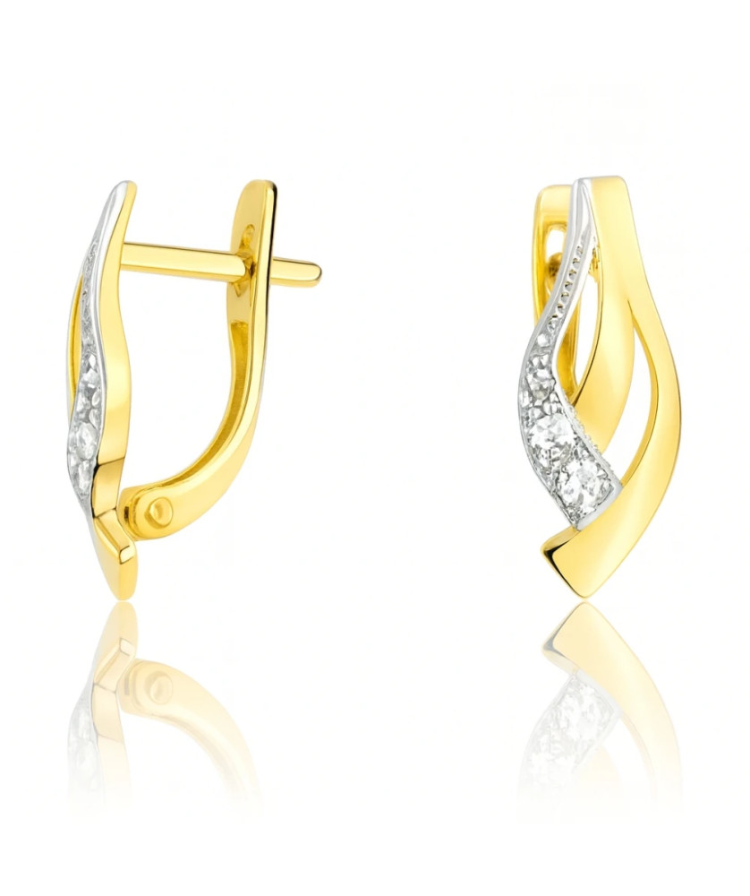 Gold earrings 8k zirconia