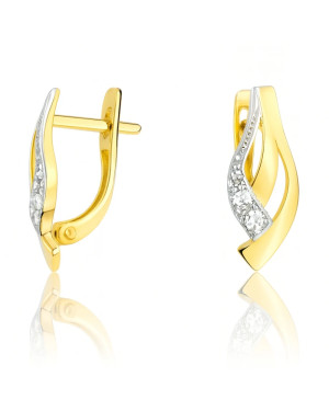 Gold earrings 8k zirconia
