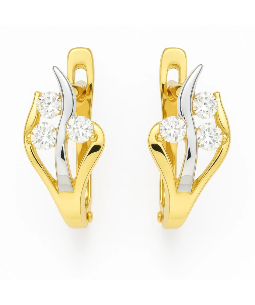 Gold earrings stones 8k