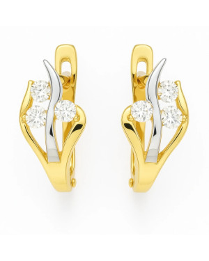 Gold earrings stones 8k