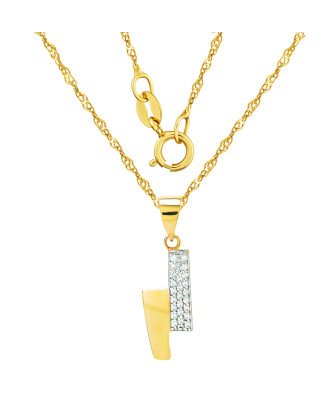 Gold pendant with Zirconia Pendant