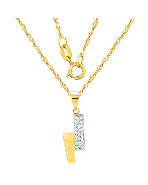 Gold pendant with Zirconia Pendant