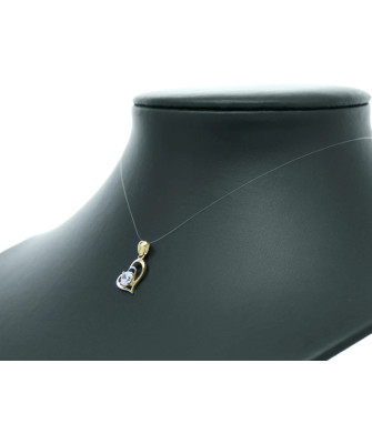 Gold Pendant Heart LARGE STONE HEART