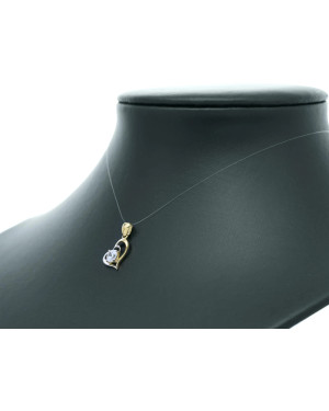 Gold Pendant Heart LARGE STONE HEART